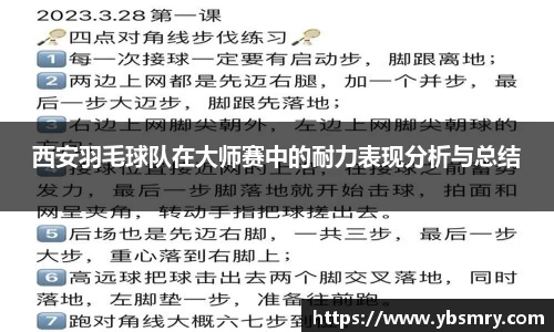 西安羽毛球队在大师赛中的耐力表现分析与总结